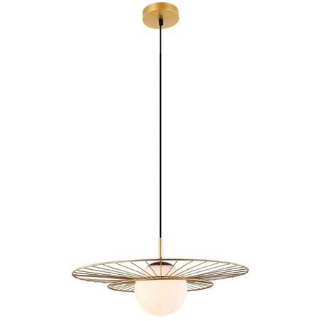 Druciana LAMPA wisząca ALISON MDM-4001/1 GD Italux okrągła OPRAWA szklana kula ball ZWIS loft złoty biały