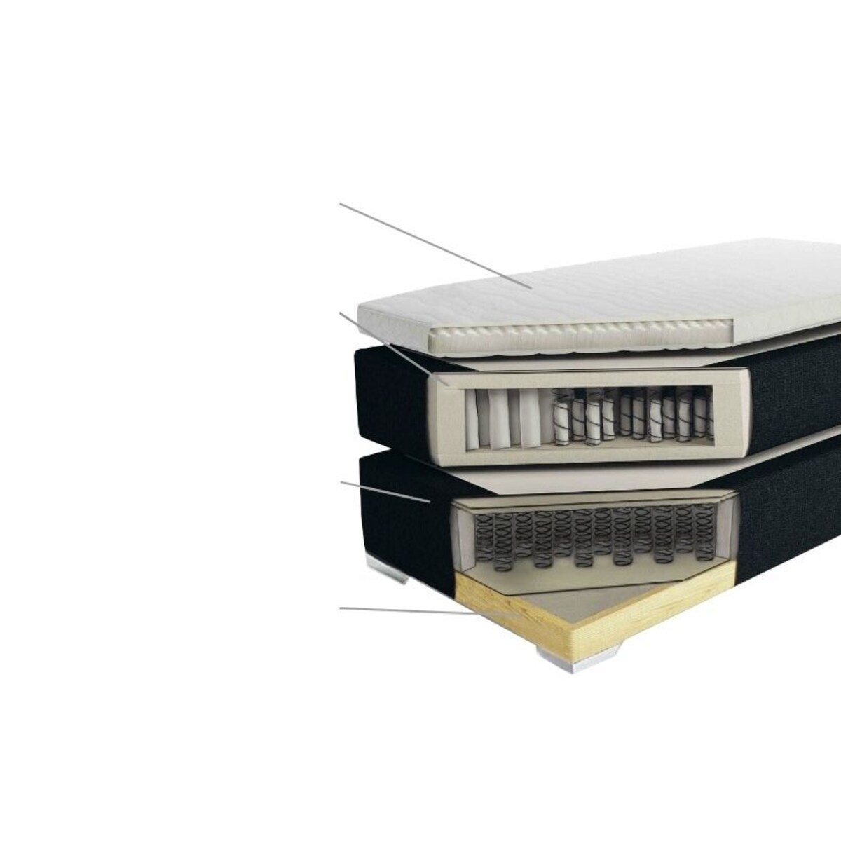 Łóżko kontynentalne tapicerowane 180 x 200 cm beżowe PRESIDENT