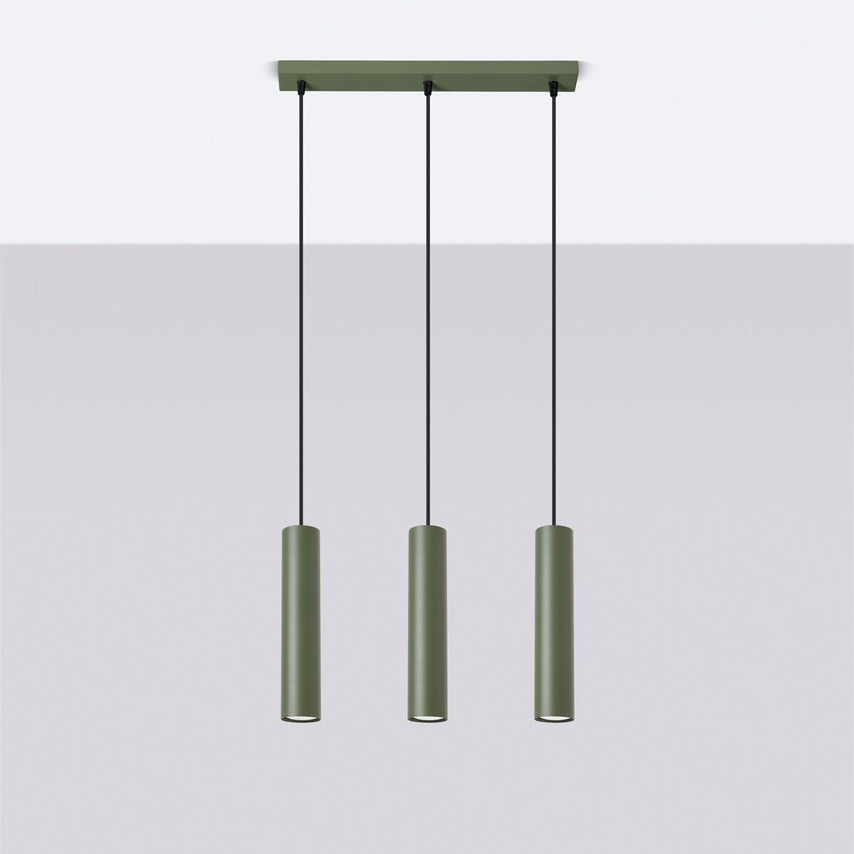 Lampa wisząca LAGOS 3L zielona oliwka