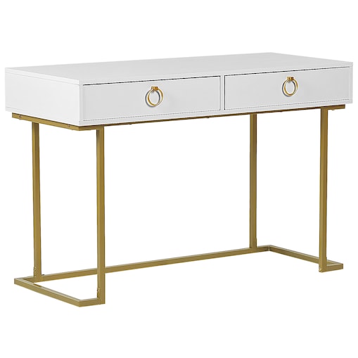 Konsola WESTPORT Biały/ złoty 115 cm 50 cm z szufladami
