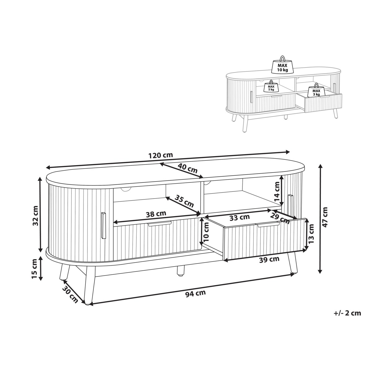 Szafka RTV Jasne drewno SELAH