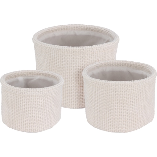 Zestaw okrągłych koszy do przechowywania, 3 szt.