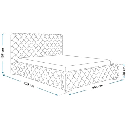 Łóżko do sypialni z pojemnikiem 180x200 BEN 15 w stylu glamour - czarne