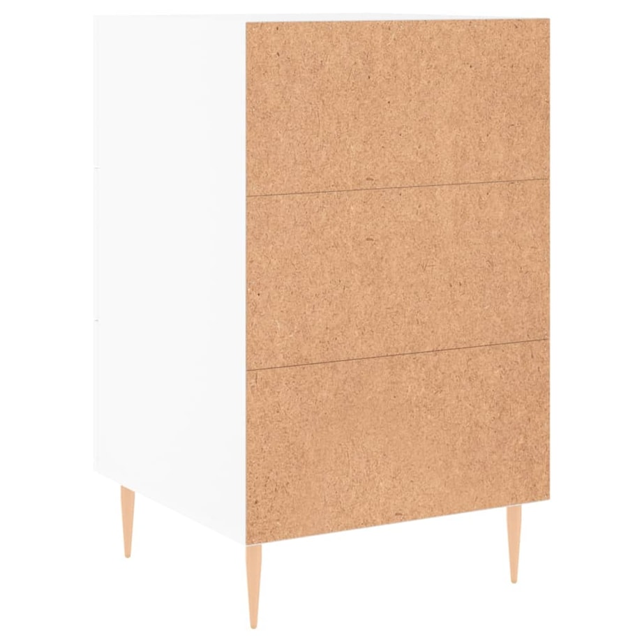 vidaXL Szafka nocna, biała, 40x40x66 cm, materiał drewnopochodny