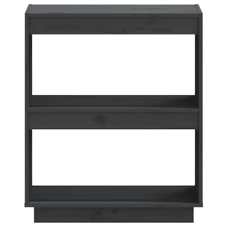 vidaXL Regał na książki, szary, 60x35x71 cm, lite drewno sosnowe