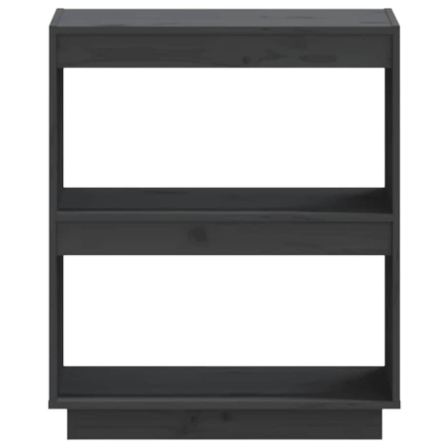 vidaXL Regał na książki, szary, 60x35x71 cm, lite drewno sosnowe