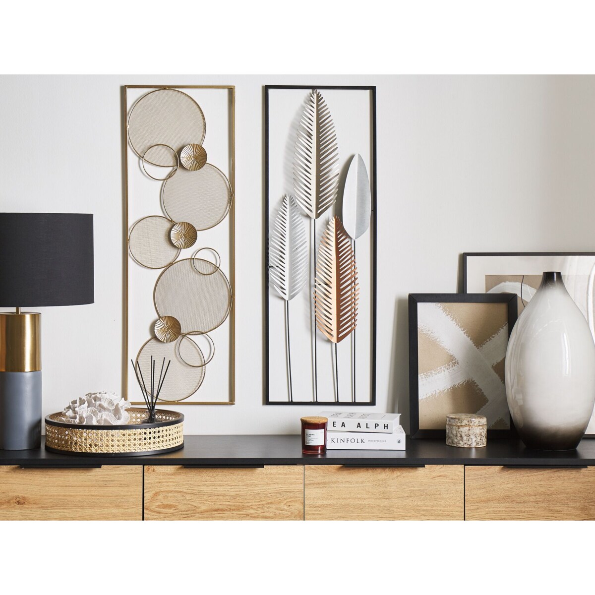 Dekoracja ścienna srebrno-złota NIOBIUM