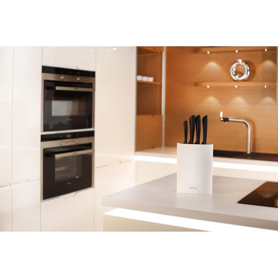 Stojak do noży owalny Bianco 30386