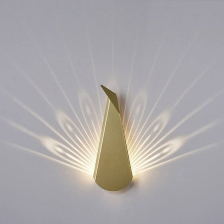 LAMPA ścienna ORIGAMI PAWN-G Abigali metalowa OPRAWA kinkiet LED 3W 3000K paw złoty