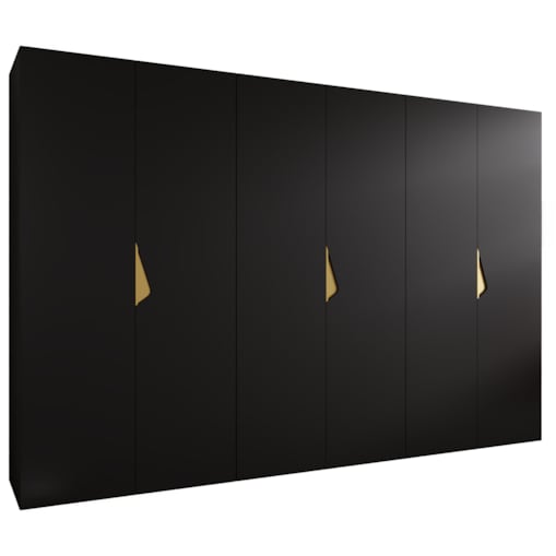 Szafa uchylna Sandi 1 300 (3X100) wys 202 cm Czarny + u Złoty