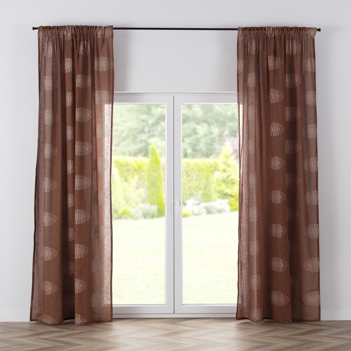 Zasłona BASIC na taśmie marszczącej 130x280 cm brąz 1szt. 130x280 brązowy