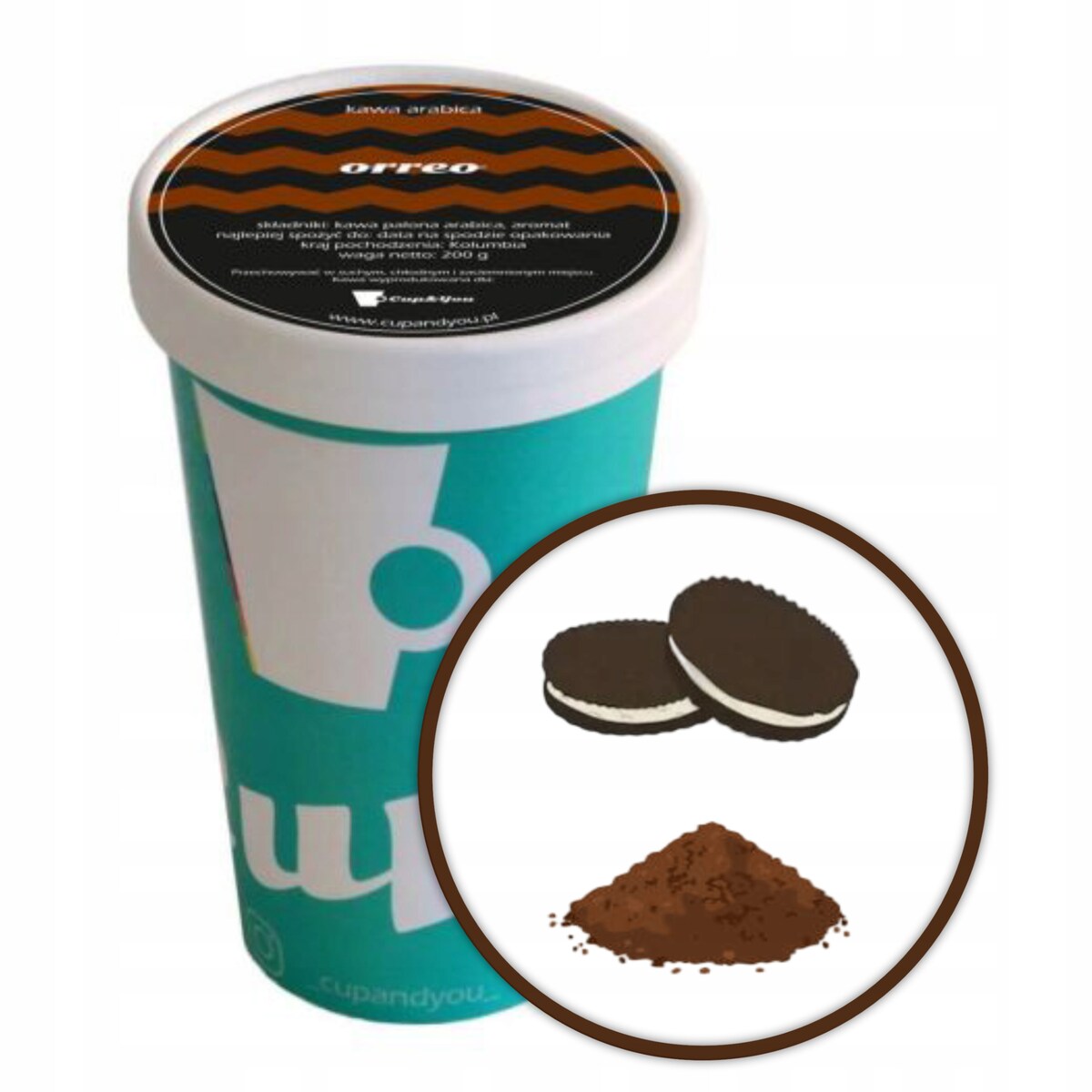 Kawa aromatyzowana MIELONA o smaku Orreo ARABICA deserowa PREMIUM 200g - kawa smakowa deserowa