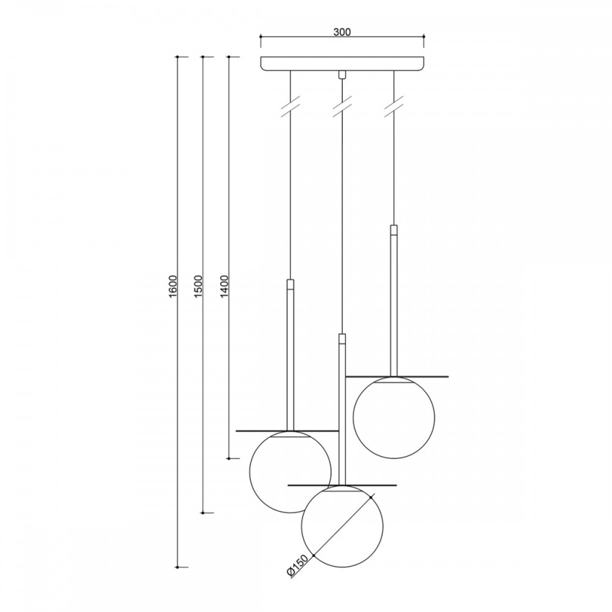 BORRA B 3P lampa sufitowa / plafon