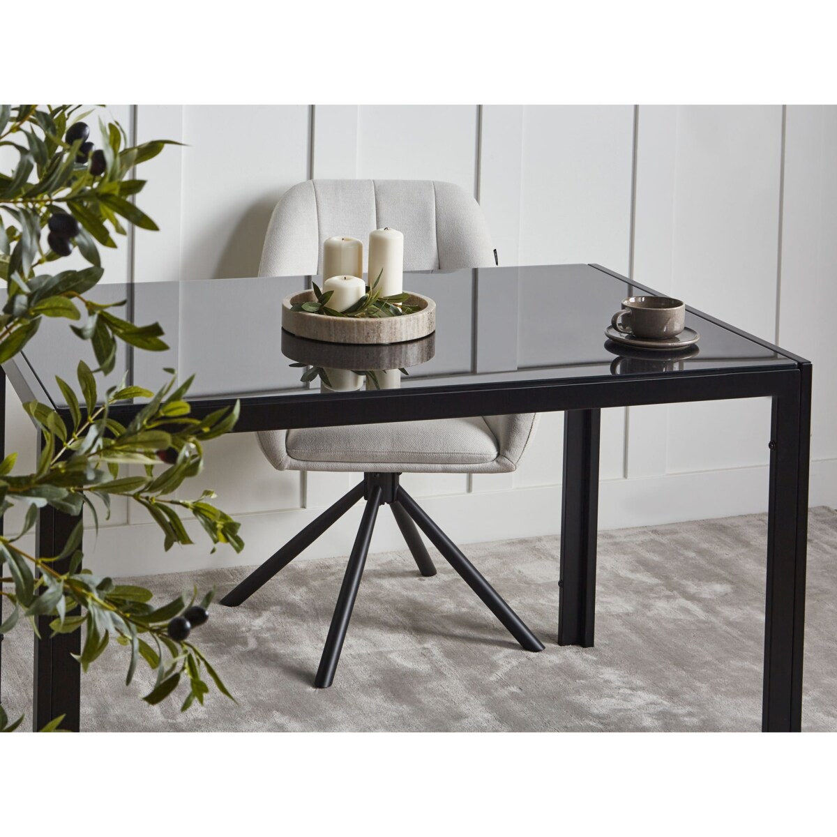 Stół do jadalni LAVOS Czarny 80 cm 120 cm Metal