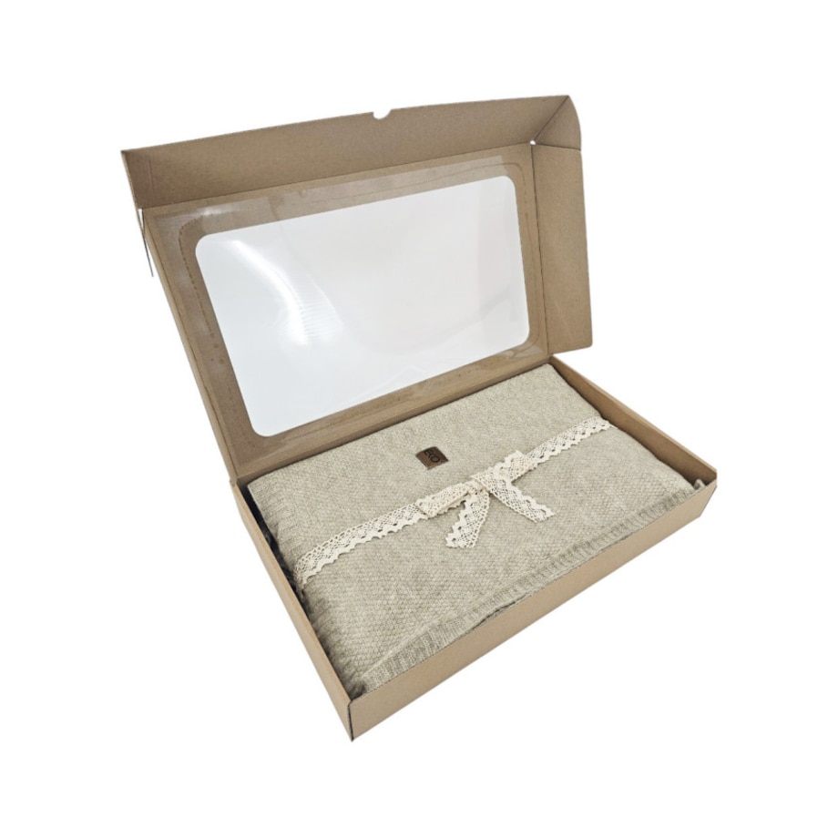 Koc dzianinowy 150x200 cm – MILANO LATTE