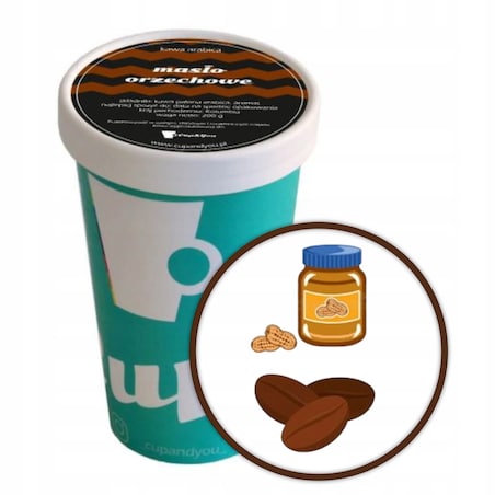 Kawa aromatyzowana smak MASŁO ORZECHOWE ziarnista ARABICA PREMIUM 200g - kawa smakowa deserowa