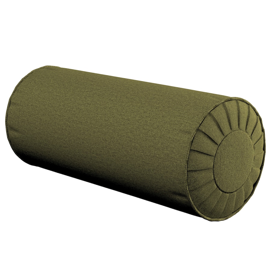 Poduszka wałek z zakładkami, oliwkowa zieleń, Ø20 x 50 cm, Etna