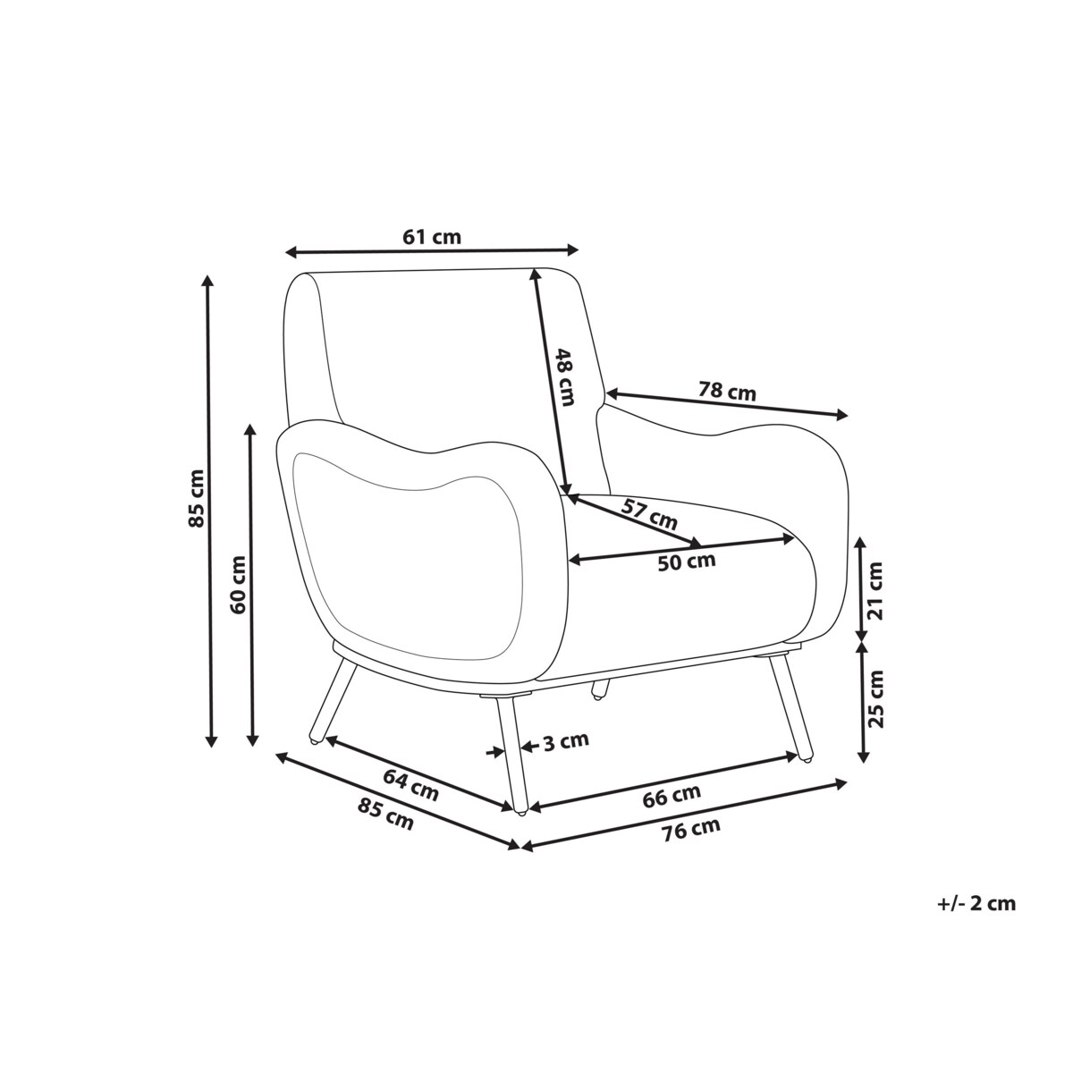 Fotel sztruksowy jasnoszary ALMIND