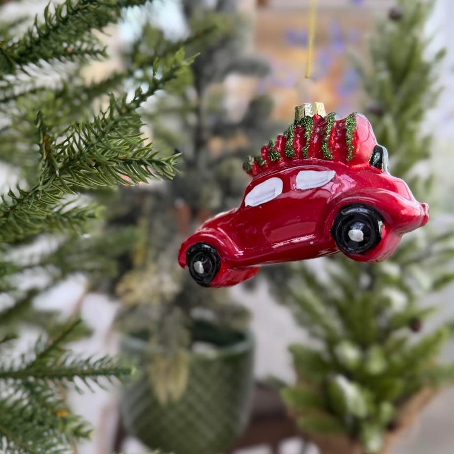 VILLA ITALIA Bombka AUTO czerwone 10 cm