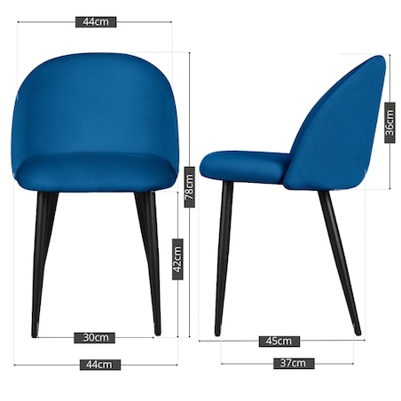 Krzesło tapicerowane do salonu jadalni welurowe granatowe loft