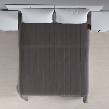 Narzuta pikowana w pasy 130x210 brązowy welwet