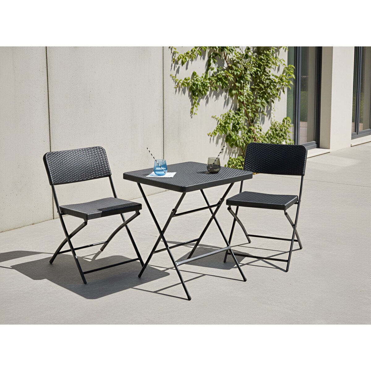 Zestaw mebli balkonowych Składane TRAPPETO Czarny