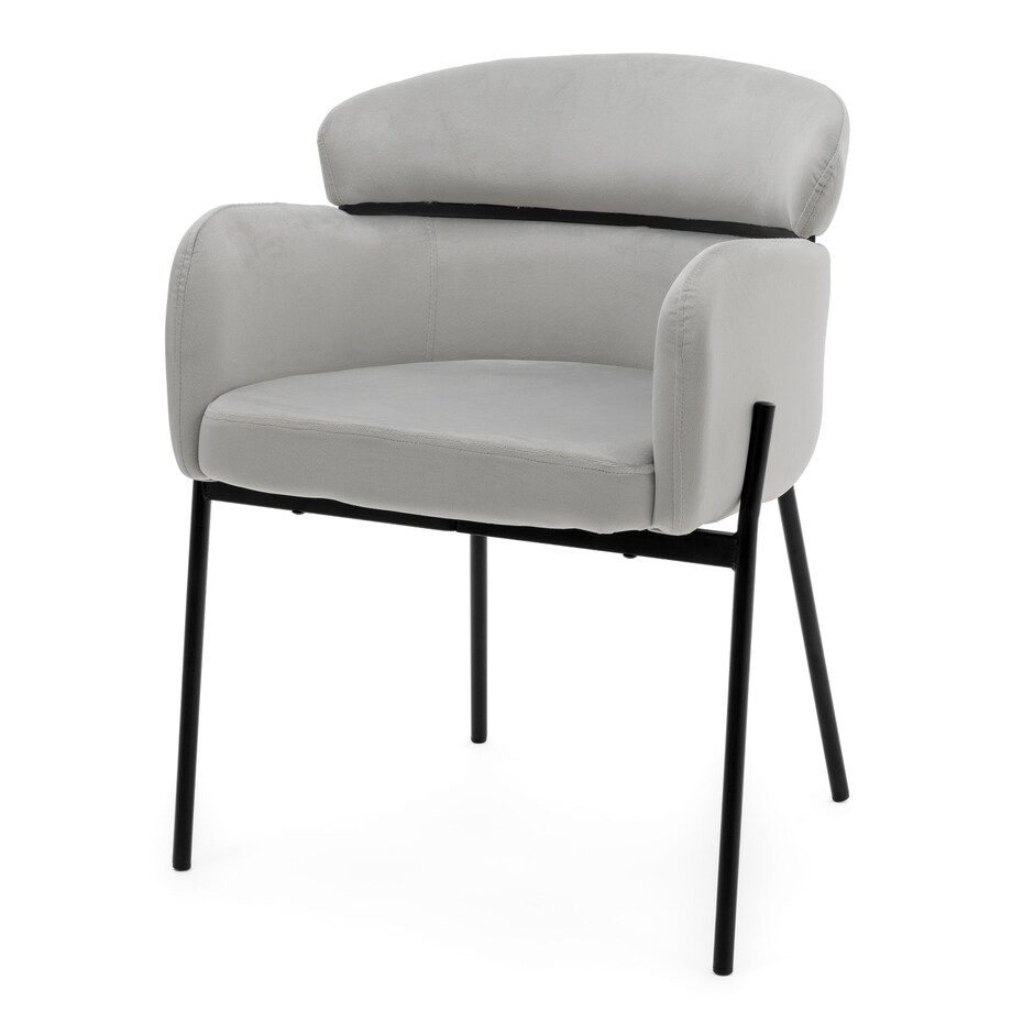 Krzesło tapicerowane welurowe do salonu BOLZANO jasnoszare