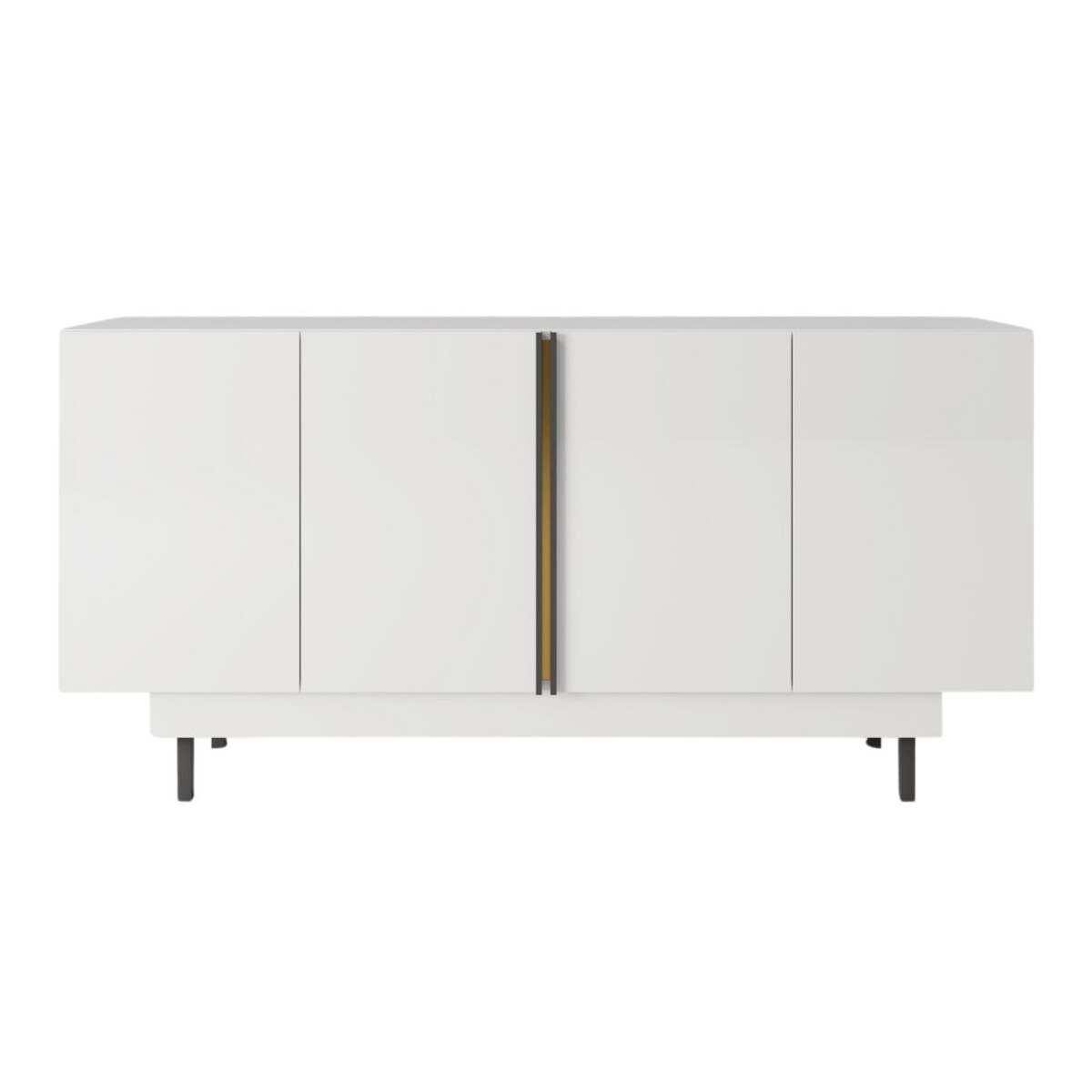 Elegancka biała komoda Dancan ARTEMISA ze złotymi dodatkami / szer. 163 cm