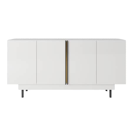 Elegancka biała komoda Dancan ARTEMISA ze złotymi dodatkami / szer. 163 cm