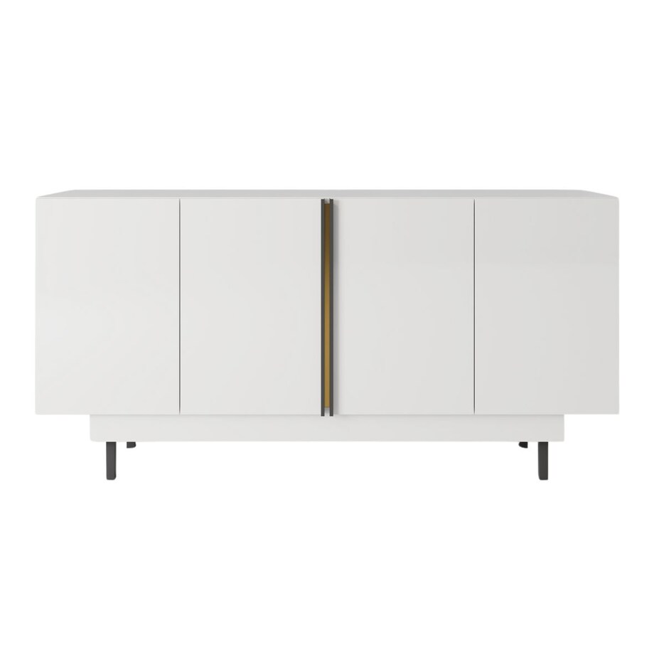 Elegancka biała komoda Dancan ARTEMISA ze złotymi dodatkami / szer. 163 cm