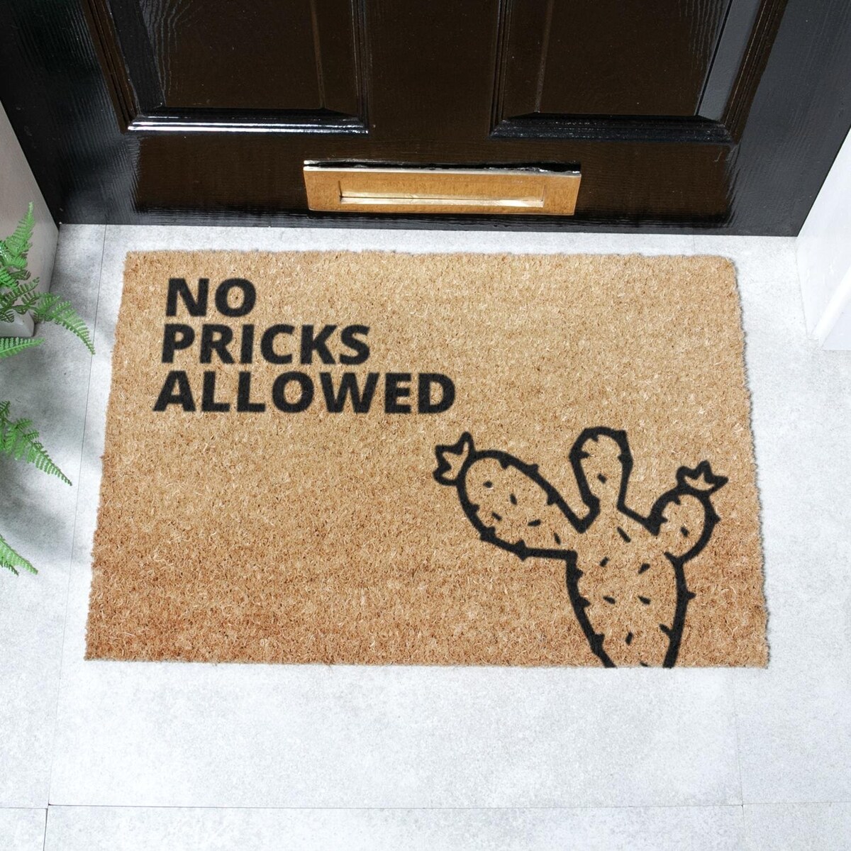 Wycieraczka z No Pricks Allowed motywem kaktusa