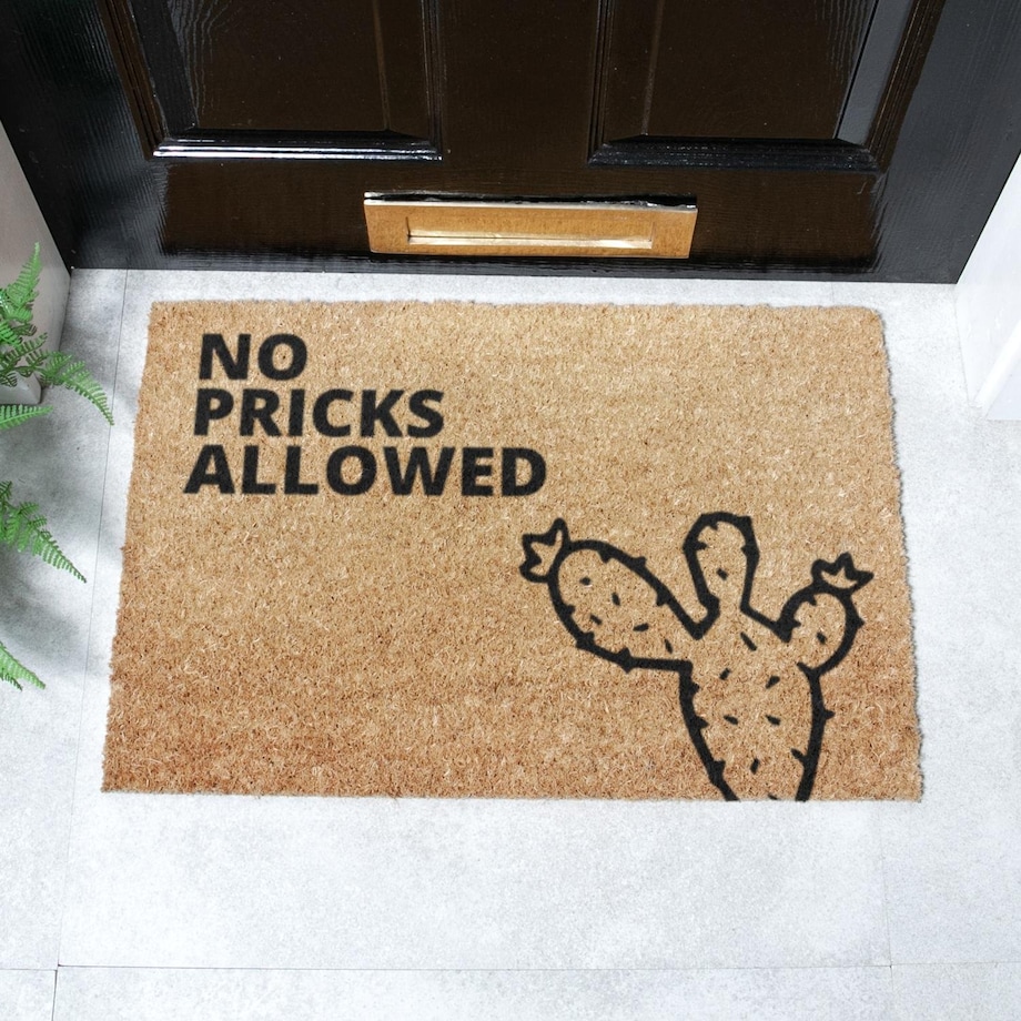 Wycieraczka z No Pricks Allowed motywem kaktusa