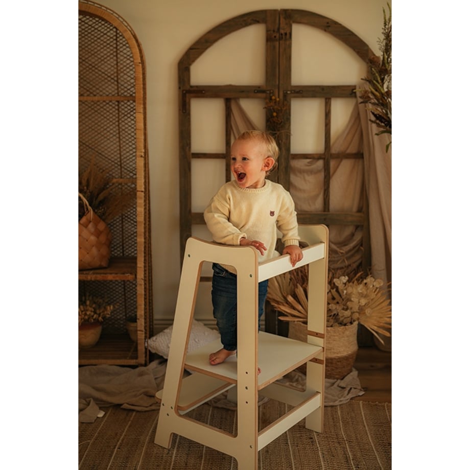 Zestaw Kitchen Helper Pomocnik + PODEST dla Dzieci DREWNIANY CE