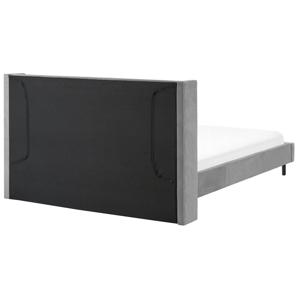 Łóżko welurowe 180 x 200 cm szare VILLETTE