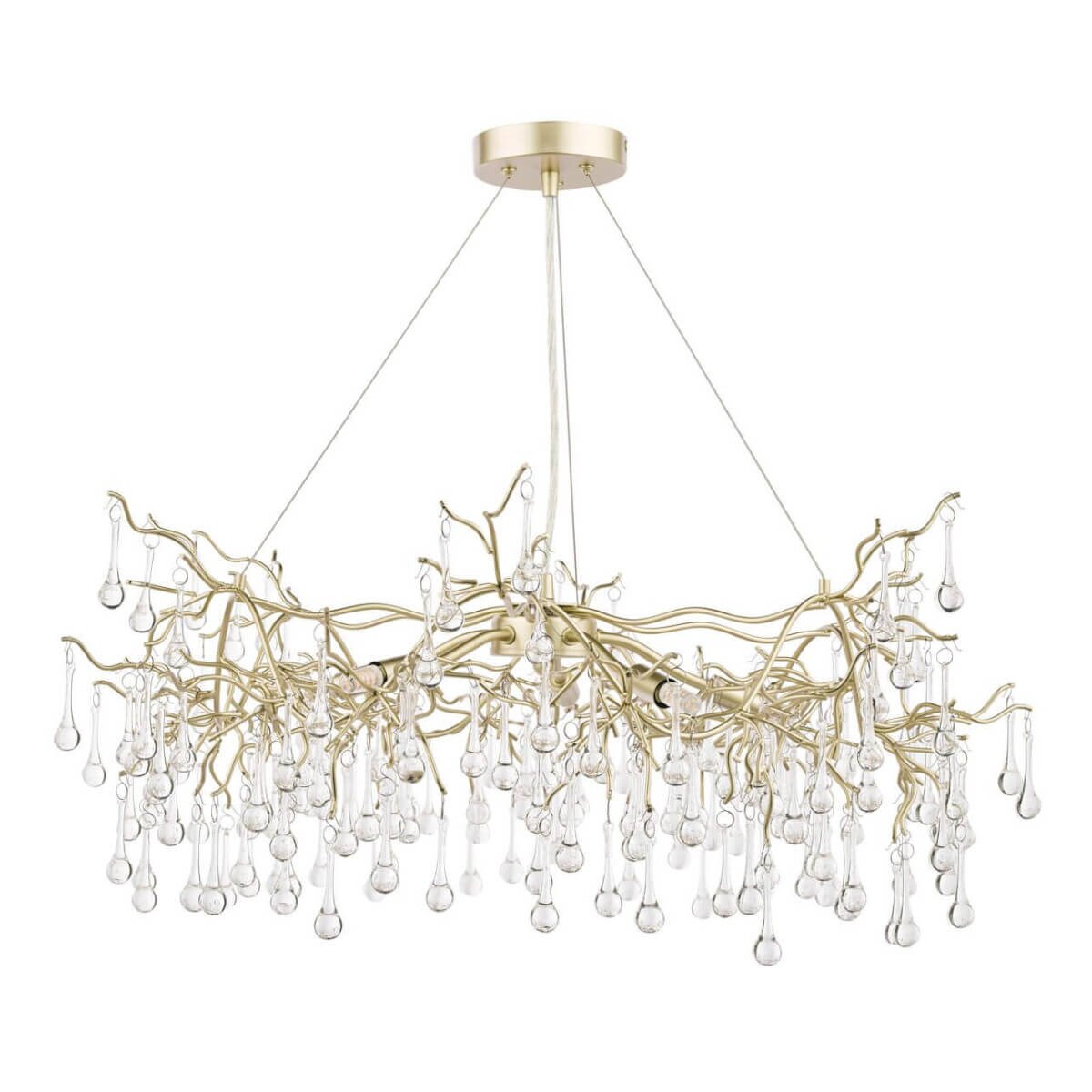 Wiszący żyrandol gałęzie Willow LA3756144-Q Laura Ashley krople przezroczysty złoty