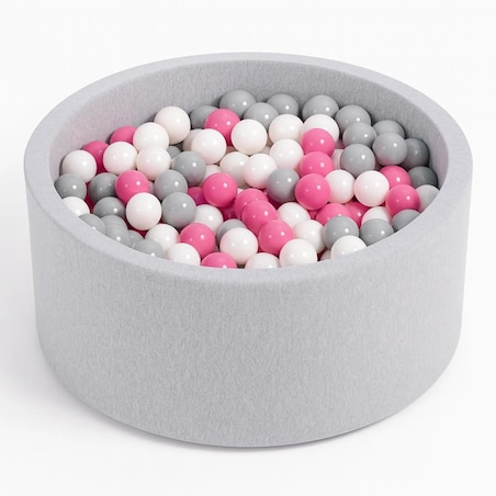 Basen z piłeczkami- angelove- jasnyróż/szary/białe