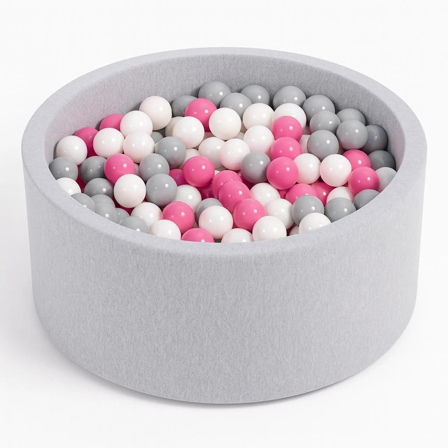 Basen z piłeczkami- angelove- jasnyróż/szary/białe