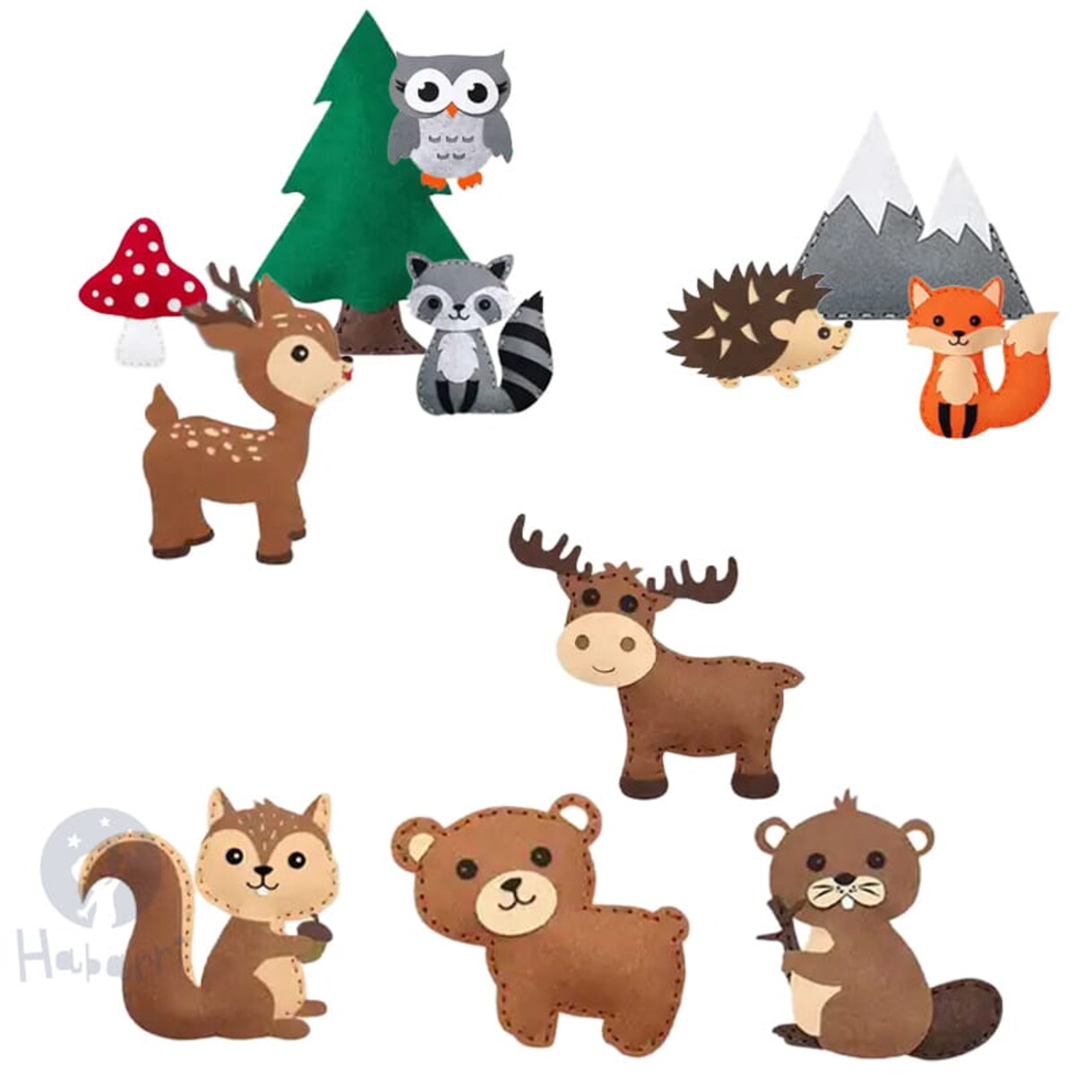 Las - filcowy zestaw do szycia DIY - 12 elementów