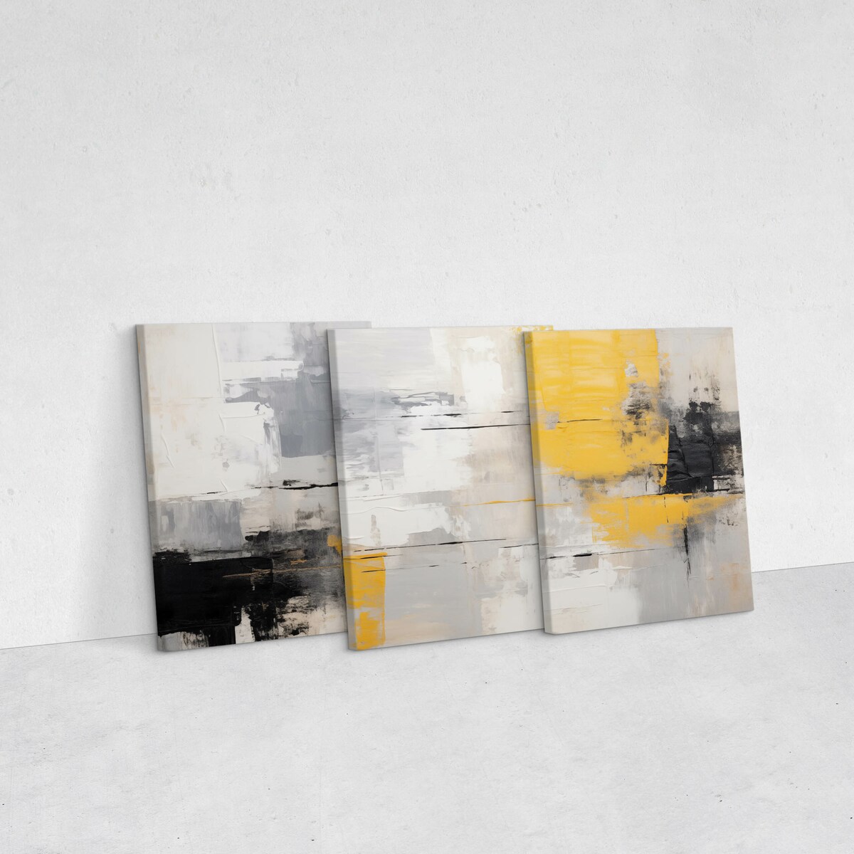 3x Obraz Na Płótnie Set Do Salonu Abstrakcja Beton Styl Nowoczesny 30x40cm