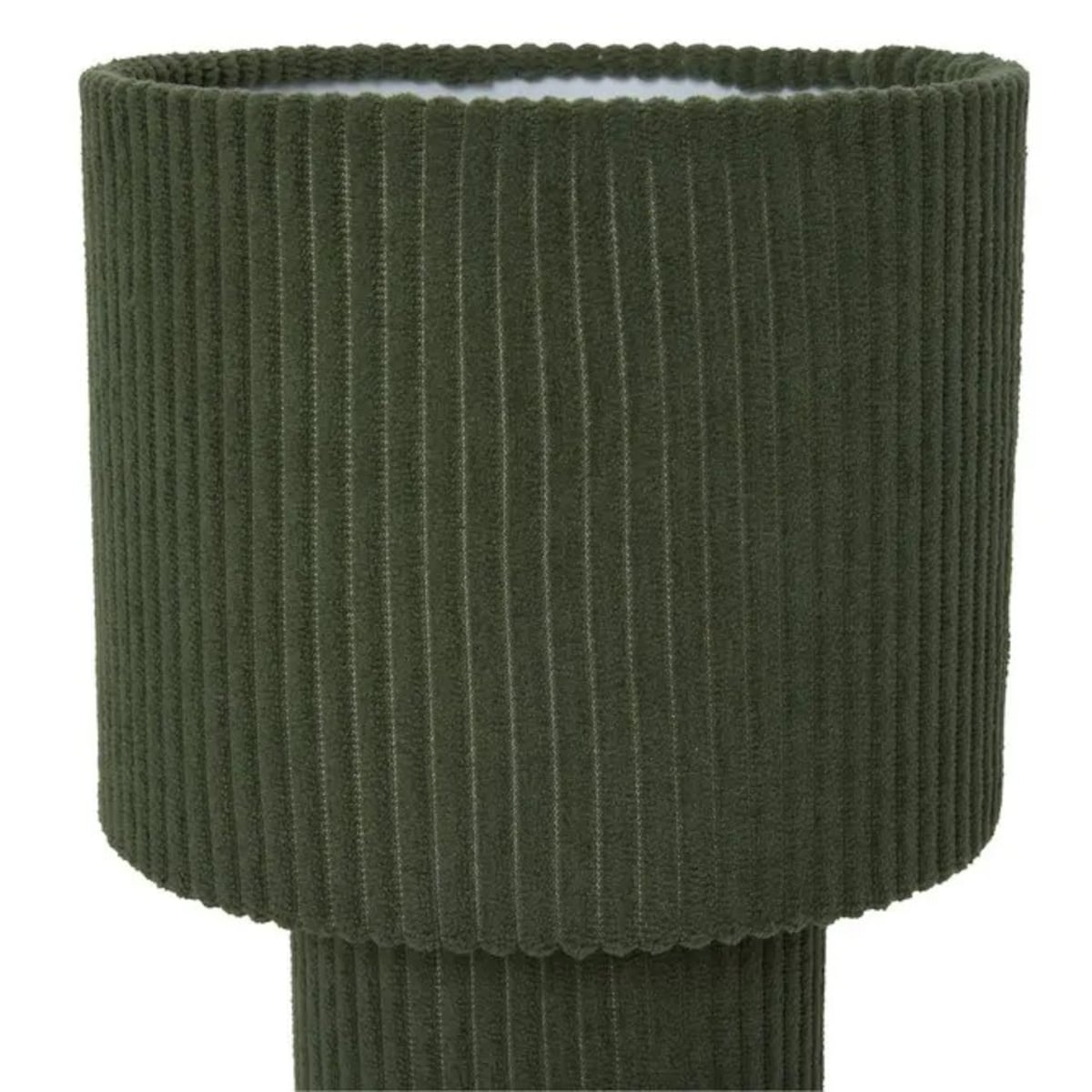 Lampka nocna sztruksowa, zielony khaki, Jolina, 28 cm