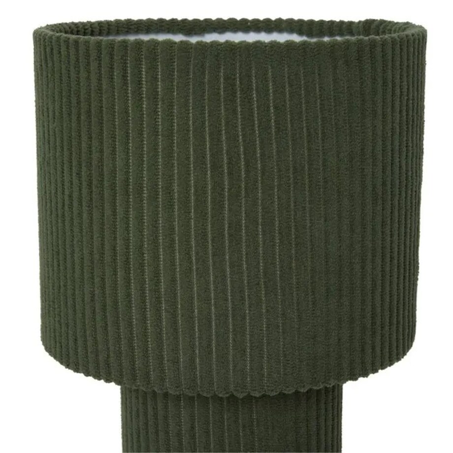 Lampka nocna sztruksowa, zielony khaki, Jolina, 28 cm