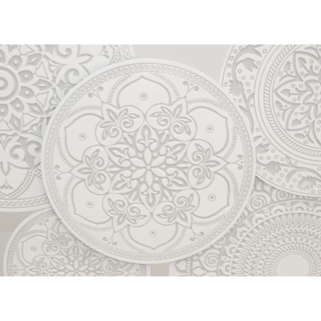 Dekoracja ścienna biała 81x153x4 cm ROZETY