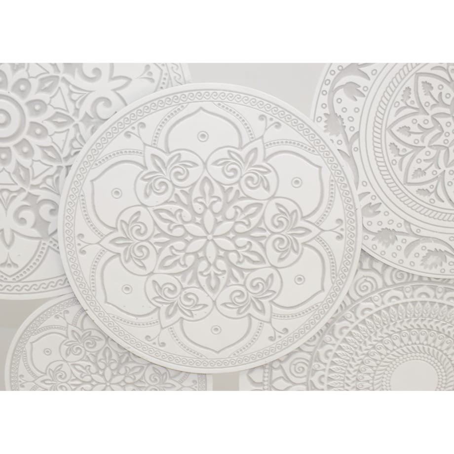 Dekoracja ścienna biała 81x153x4 cm ROZETY