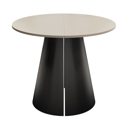 Okrągły stół rozkładany LAVA, średnica 100cm, czarny, kaszmir mat