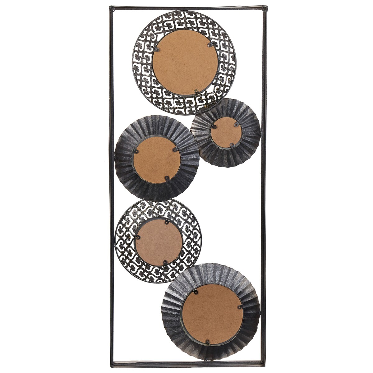 Dekoracja ścienna z lustrami 39 x 90 cm złote MAICOBA