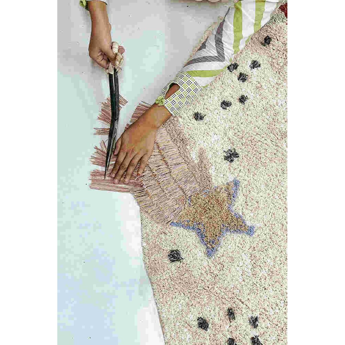 Dywan bawełniany Interstellar Journey do prania w pralce, "Mom, I want to be an astronaut" Lorena Canals