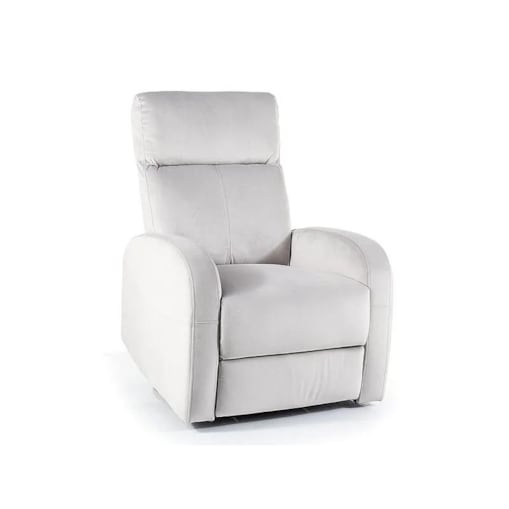 Fotel rozkładany OLIMP VELVET jasnoszary obrotowy