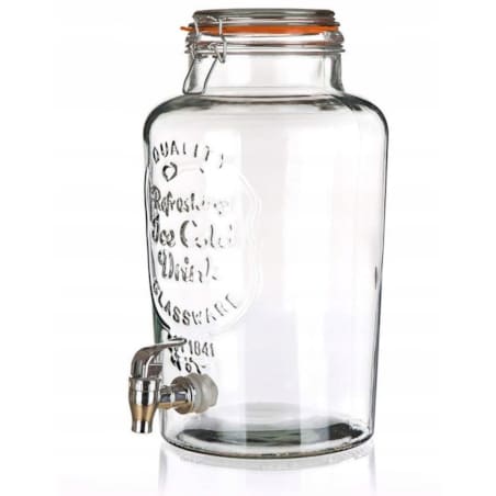 szklany SŁOIK z kranikiem NA NAPOJE lemoniadę 7 L duży do domu i ogrodu