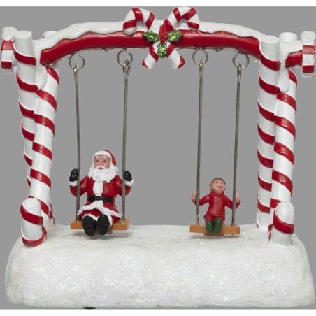 Dekoracja - Ruchoma huśtawka z cukrowych lasek LED 16x12,5 cm