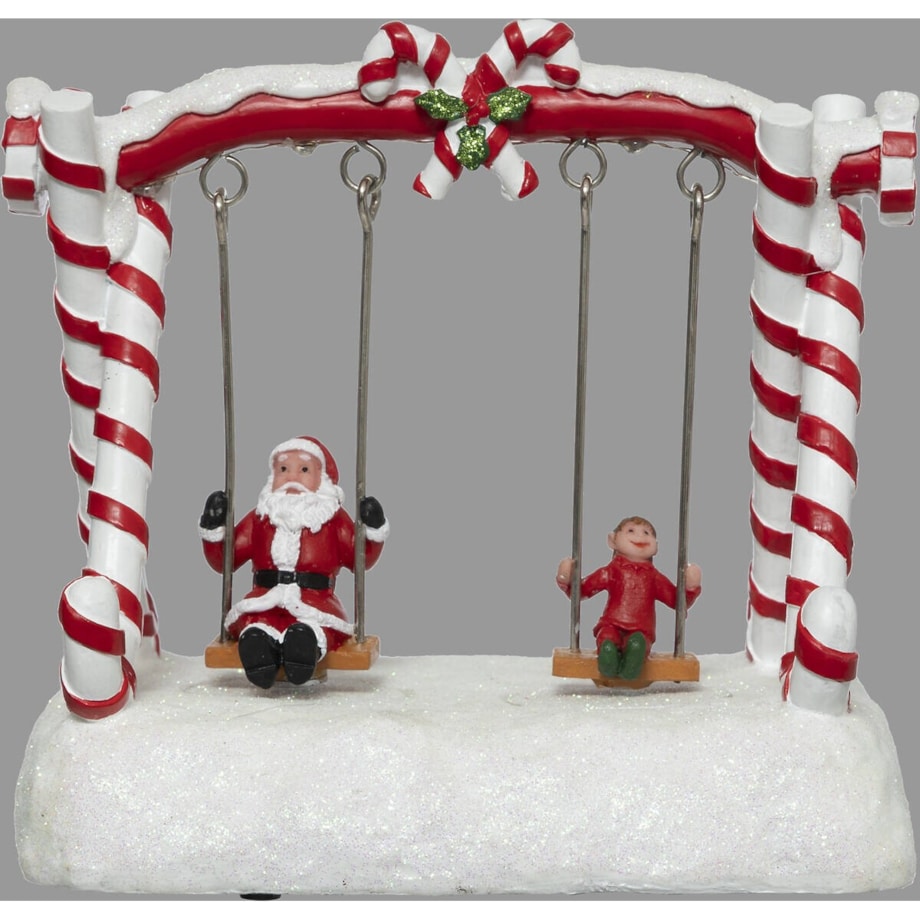 Dekoracja - Ruchoma huśtawka z cukrowych lasek LED 16x12,5 cm